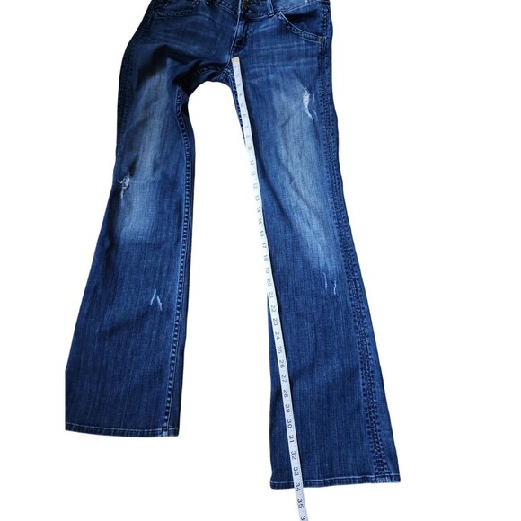 Hudson Vintage Y2K Bootcut Jeans Women's Size 28 Distressed Low Rise Dark Wash - Picture 8 of 9